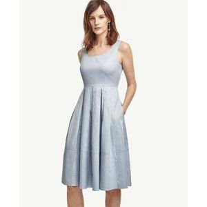Ann Taylor Retro Dress Womens sz 2 Scoopneck Party Pleated Fit & Flare
